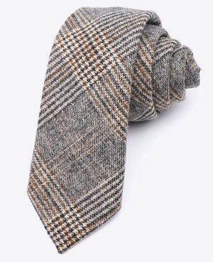 Gravata Tartan Cinzento n°6 Homem em Lã | Norbert - Unipap's