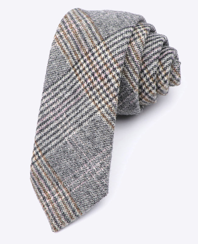 Gravata Tartan Cinzento n°7 Homem em Lã | Norbert - Unipap's