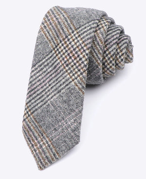 Gravata Tartan Cinzento n°7 Homem em Lã | Norbert - Unipap's