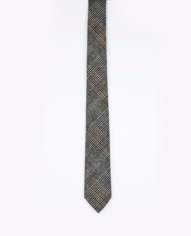 Gravata Tartan Cinzento n°7 Homem em Lã | Norbert - Unipap's
