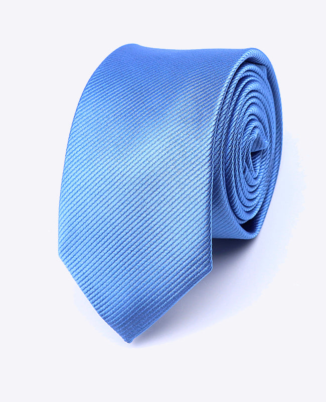 Gravata Azul n°5 Homem em Poliéster «Lucien»