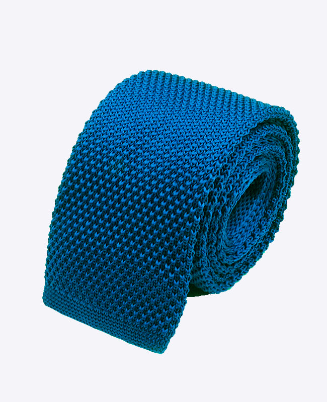 Gravata Azul n°4 Homem em Malha «Léon»