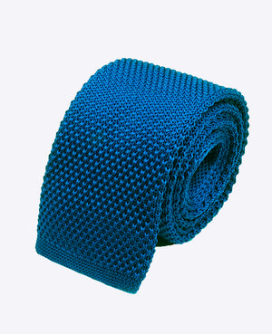 Gravata Azul n°4 Homem em Malha «Léon»