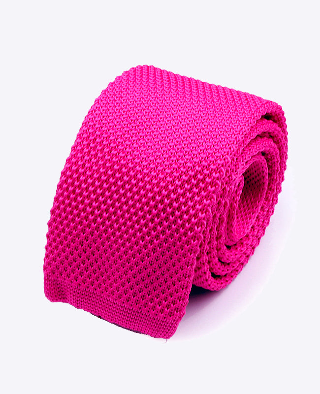 Gravata Rosa n°1 Homem em Malha «Léon»