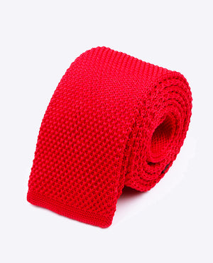 Gravata Vermelho n°2 Homem em Malha «Léon»