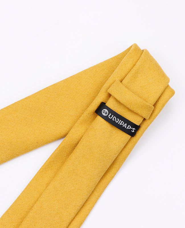 Gravata Amarelo n°2 Homem em Efeito Veludo | Simon - Unipap's