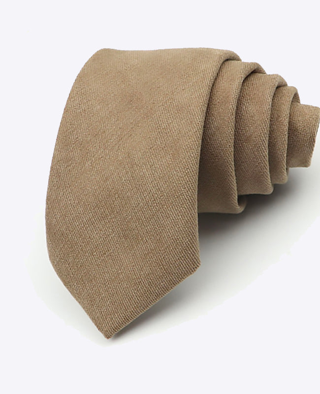 Gravata Castanho n°3 Homem em Efeito Veludo | Simon - Unipap's