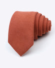Gravata Terracotta n°3 Homem em Efeito Veludo «Simon»
