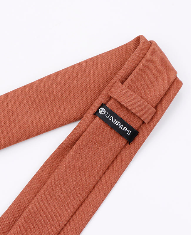 Gravata Terracotta n°3 Homem em Efeito Veludo «Simon»
