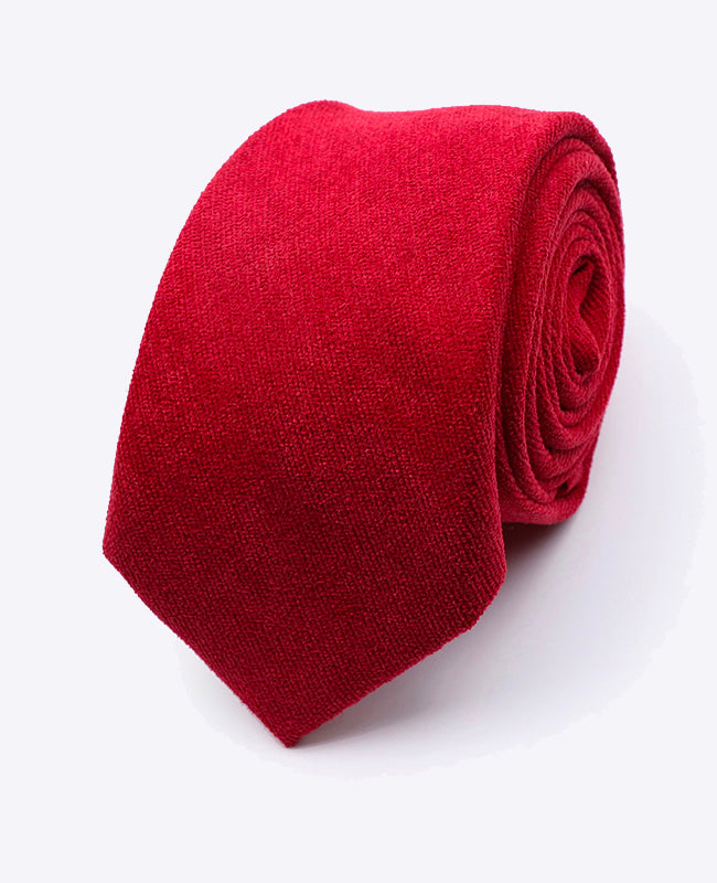 Gravata Vermelho n°2 Homem em Efeito Veludo | Simon - Unipap's