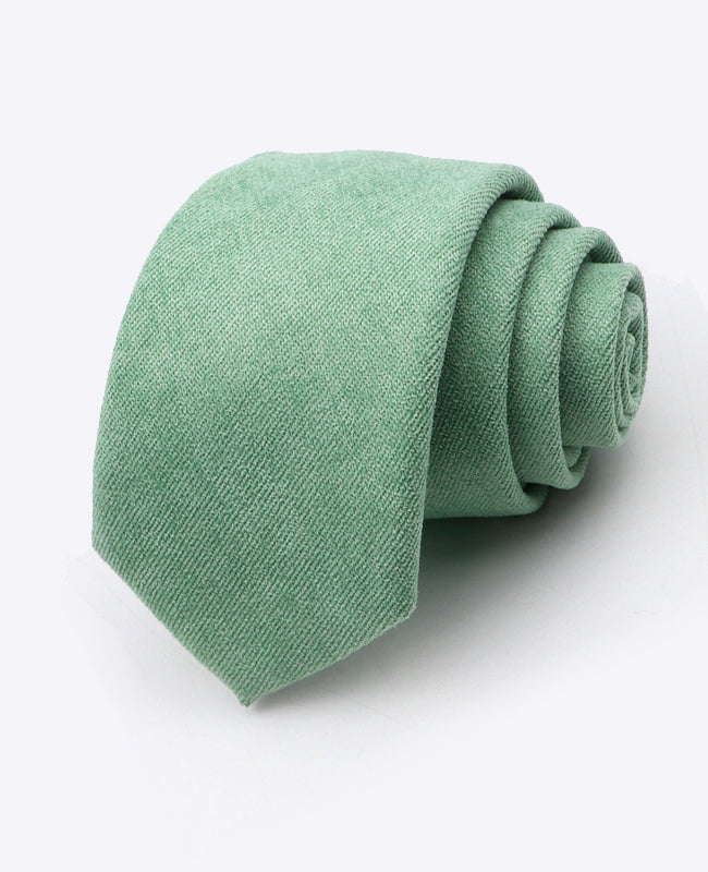 Gravata Verde n°2 Homem em Efeito Veludo «Simon»