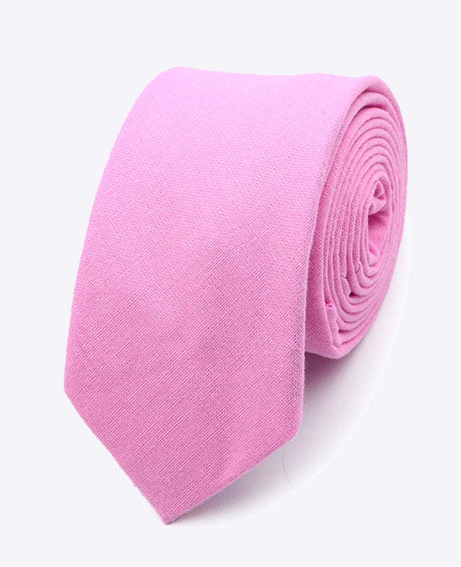 Gravata Rosa n°4 Homem em Algodão «Edgard»