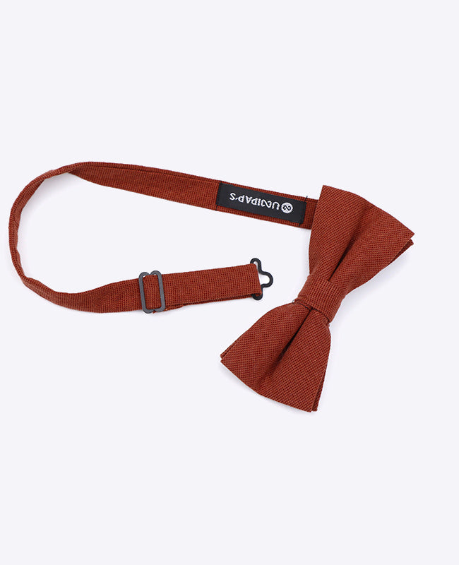 Laço + Lenço de bolso Terracotta Homem em Algodão «Edgard»