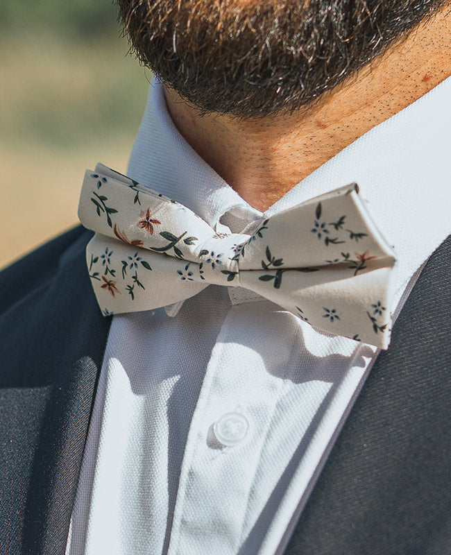 Laço Liberty Branco n°8 Homem em Algodão «Charles»