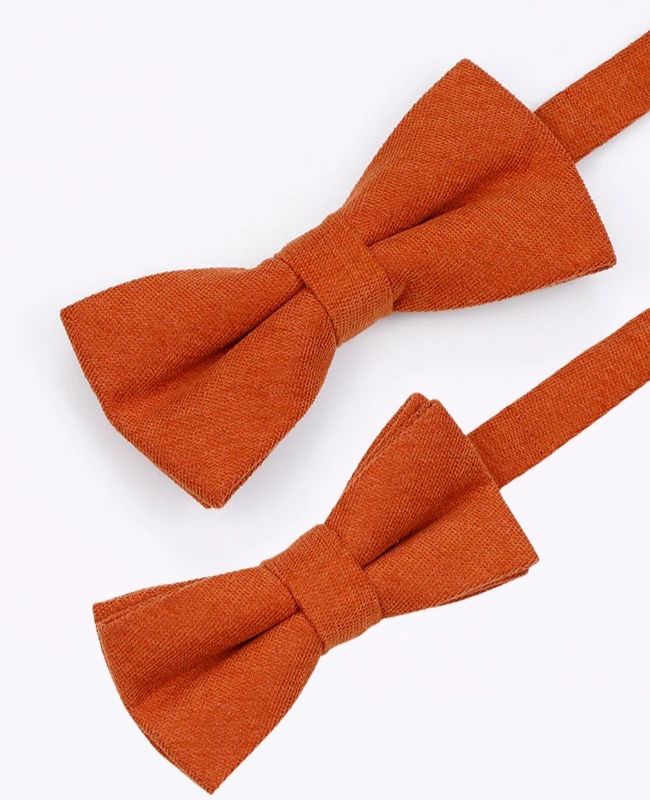 Laços Terracotta n°1 Pai & Filho em Efeito Veludo «Simon»