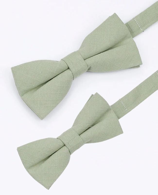 Noeuds Papillon Vert n°2 Père & Fils en Coton «Oscar»