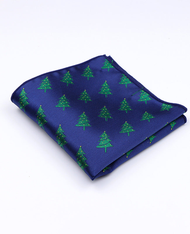 Lenço de bolso de Natal Azul n°1 em Poliéster «Christmas»