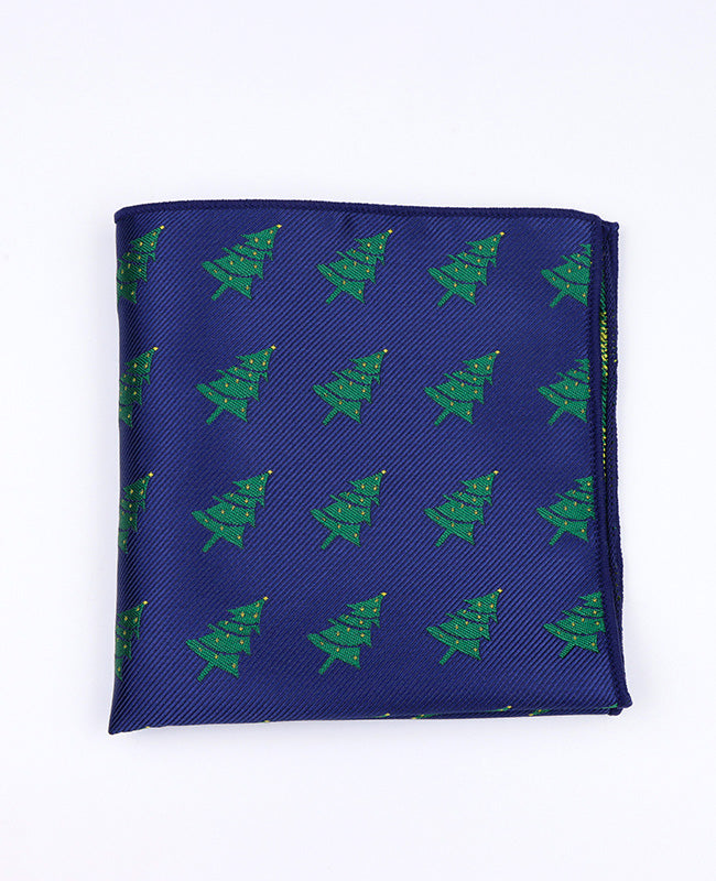 Lenço de bolso de Natal Azul n°1 em Poliéster «Christmas»