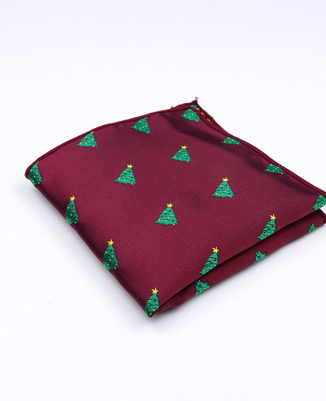 Lenço de bolso de Natal Vermelho n°1 em Poliéster «Christmas»