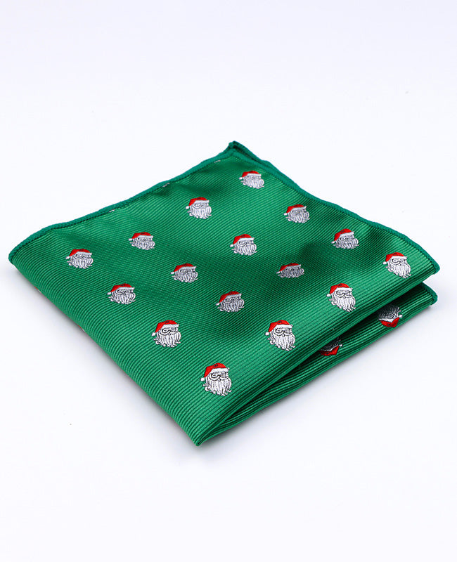Lenço de bolso de Natal Verde n°1 em Poliéster «Christmas»