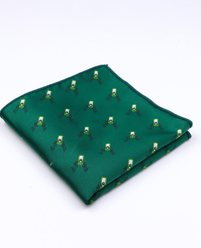 Lenço de bolso de Natal Verde n°2 em Poliéster «Christmas»