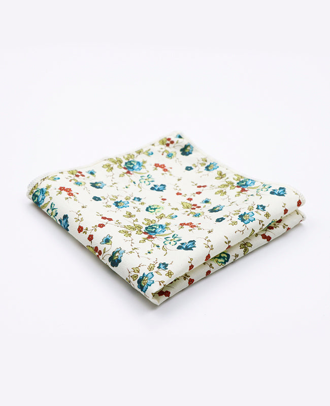Lenço de bolso Liberty Branco n°9 em Algodão | Charles - Unipap's