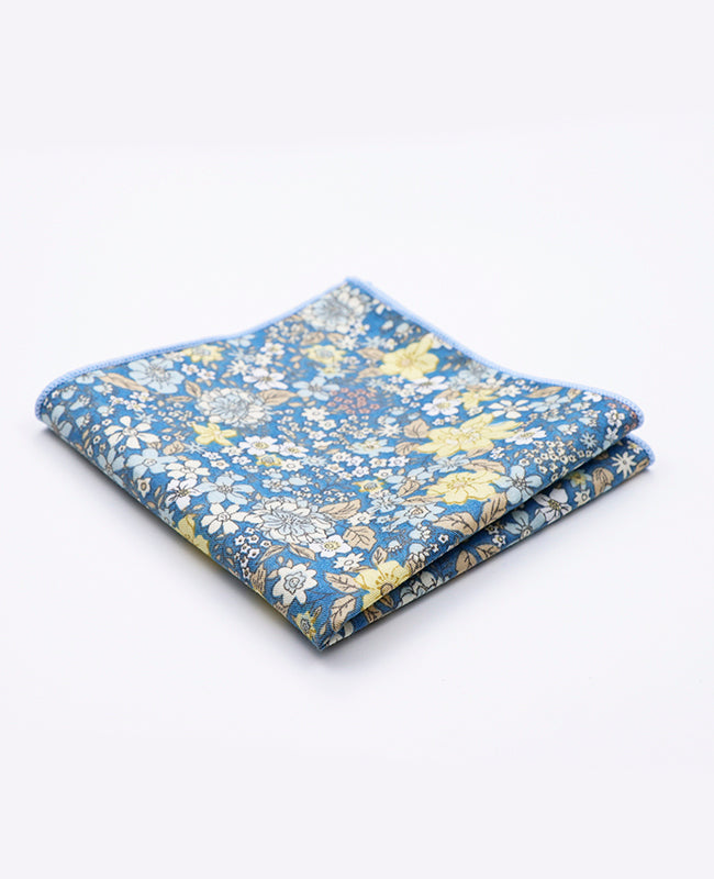 Lenço de bolso Liberty Azul n°3 em Algodão | Gaspard - Unipap's