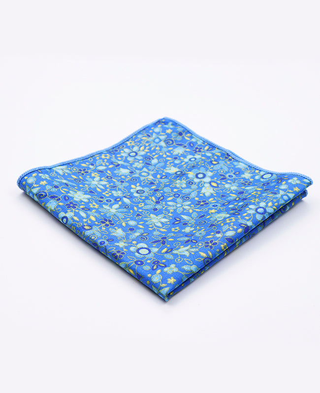 Lenço de bolso Liberty Azul n°3 em Algodão «Gaspard»