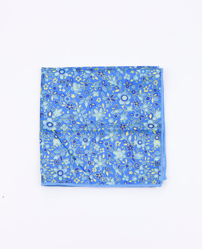 Lenço de bolso Liberty Azul n°3 em Algodão «Gaspard»