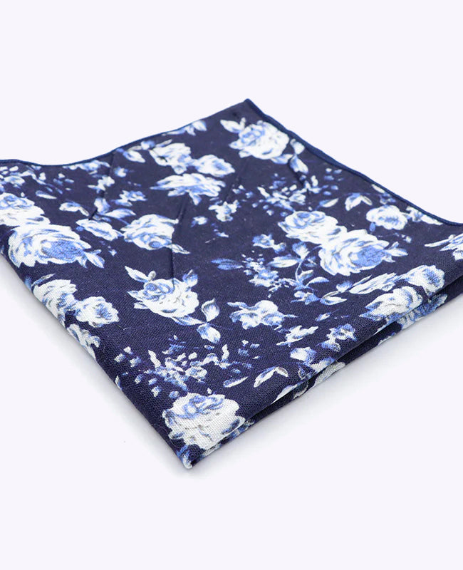 Lenço de bolso Liberty Azul n°6 em Algodão