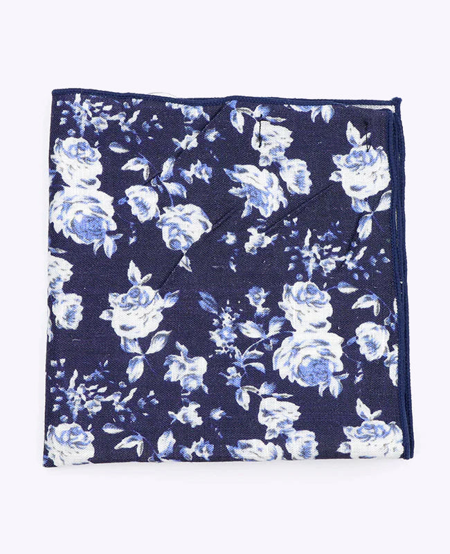 Lenço de bolso Liberty Azul n°6 em Algodão