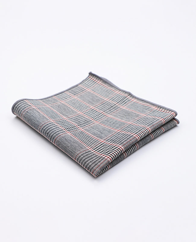 Lenço de bolso Tartan Cinzento n°2 em Algodão | Marcel - Unipap's