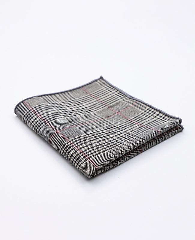 Lenço de bolso Tartan Cinzento n°3 em Algodão | Marcel - Unipap's
