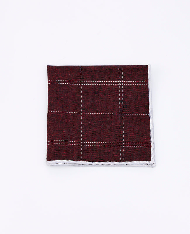 Lenço de bolso Tartan Vermelho em Algodão | Marcel - Unipap's
