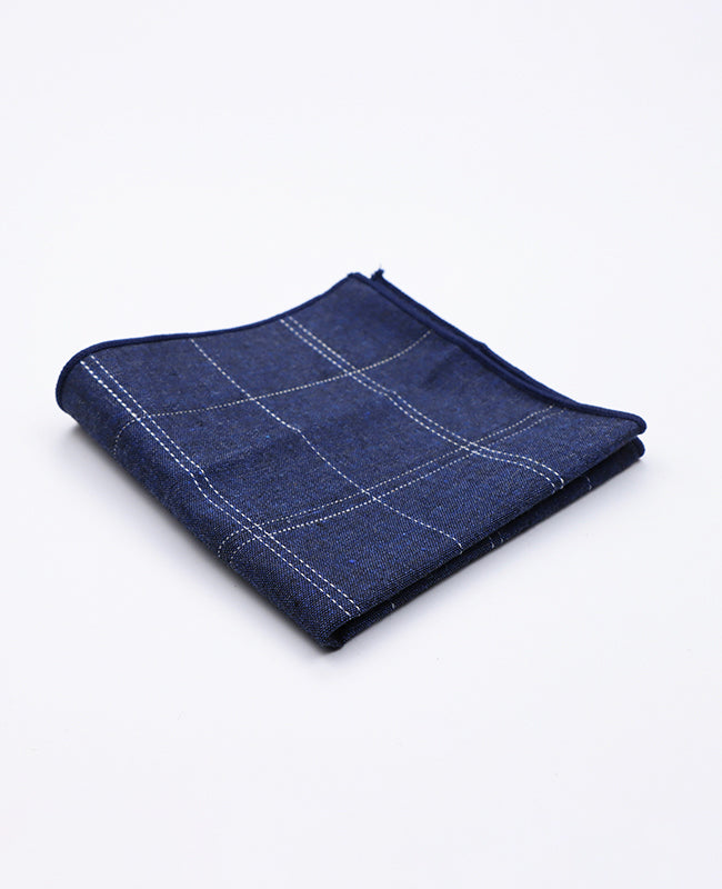 Lenço de bolso Tartan Azul em Algodão | Marcel - Unipap's