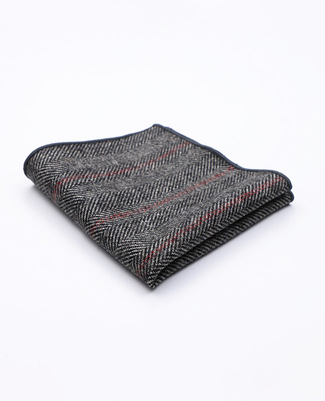 Lenço de Bolso Tartan Cinzento n°4 em Lã | Norbert - Unipap's
