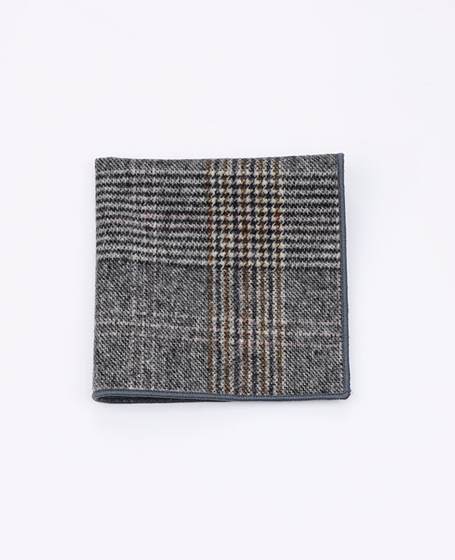 Lenço de Bolso Tartan Cinzento n°7 em Lã | Norbert - Unipap's