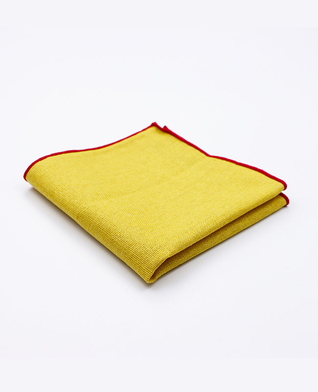 Lenço de bolso Amarelo n°1 em Linho | Basile - Unipap's