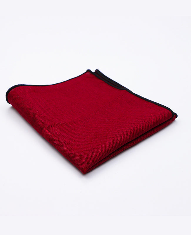 Lenço de bolso Vermelho n°2 em Linho | Basile - Unipap's