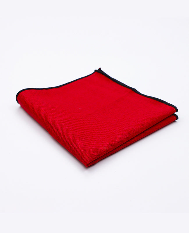 Lenço de bolso Vermelho n°3 em Linho | Basile - Unipap's
