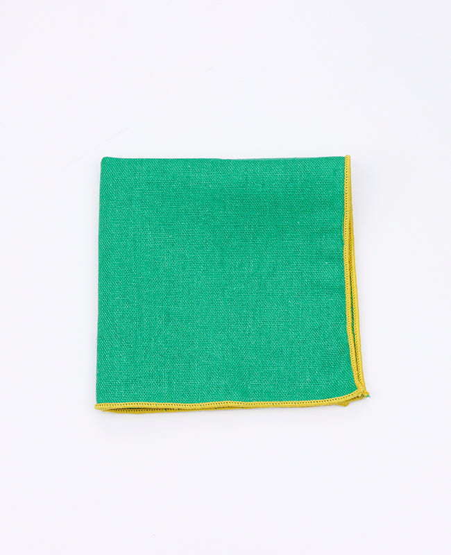 Lenço de Bolso Verde n°3 em Linho | Basile - Unipap's