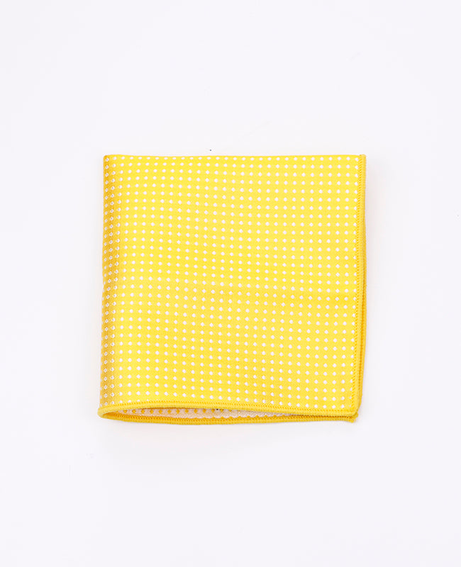 Lenço de bolso Amarelo n°1 Com Bolinhas em Poliéster «Louis»