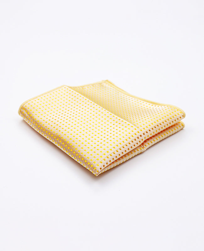 Lenço de Bolso Amarelo n°2 Com Bolinhas em Poliéster «Louis»