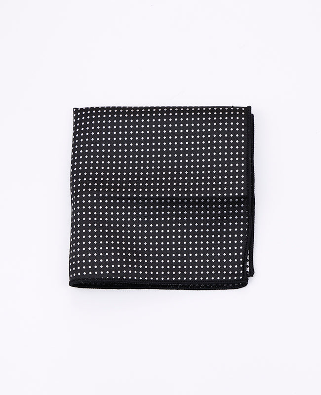 Pochette de Costume Noir n°2 à Pois en Polyester «Louis»