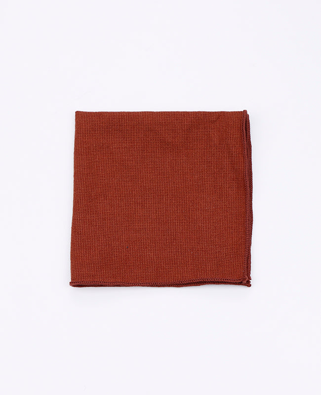 Laço + Lenço de bolso Terracotta Homem em Algodão «Edgard»