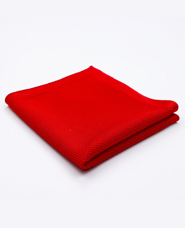 Pochette de Costume Rouge n°2 en Tricot «Léon»