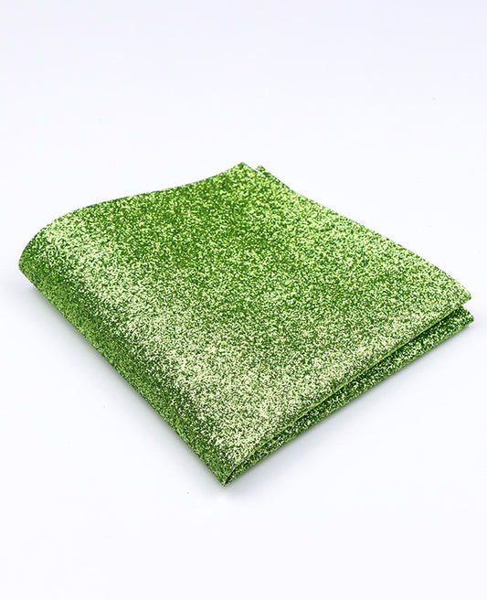 Pochette de Costume à Paillette Vert n°2 en Polyester «Olive»