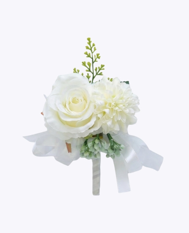Flor de lapela Branco Homem «Valentin»