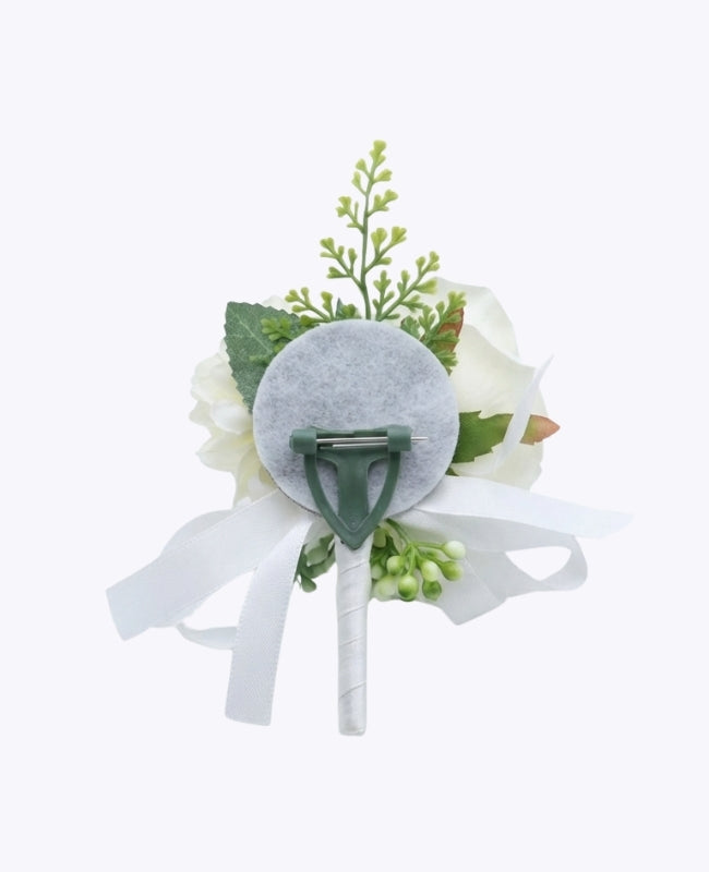 Flor de lapela Branco Homem «Valentin»
