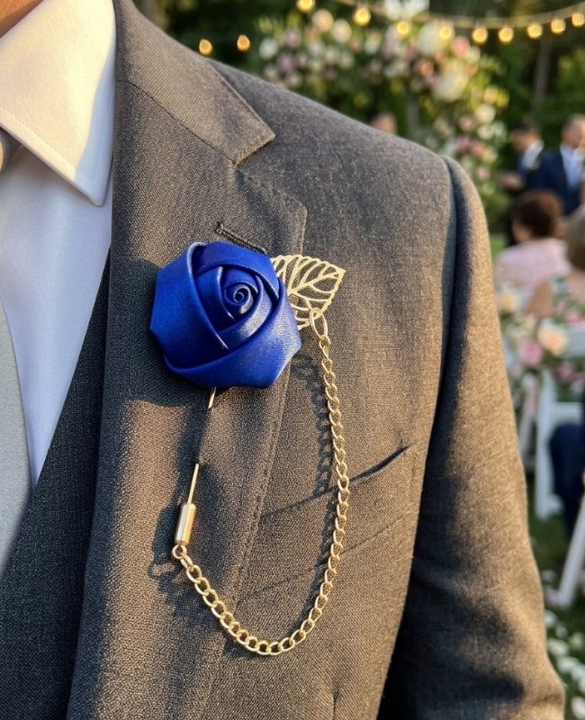 Flor de lapela Azul Homem «Alfred»